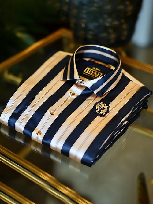 Men's Satin Luxe Print Short Sleeve Button Shirt