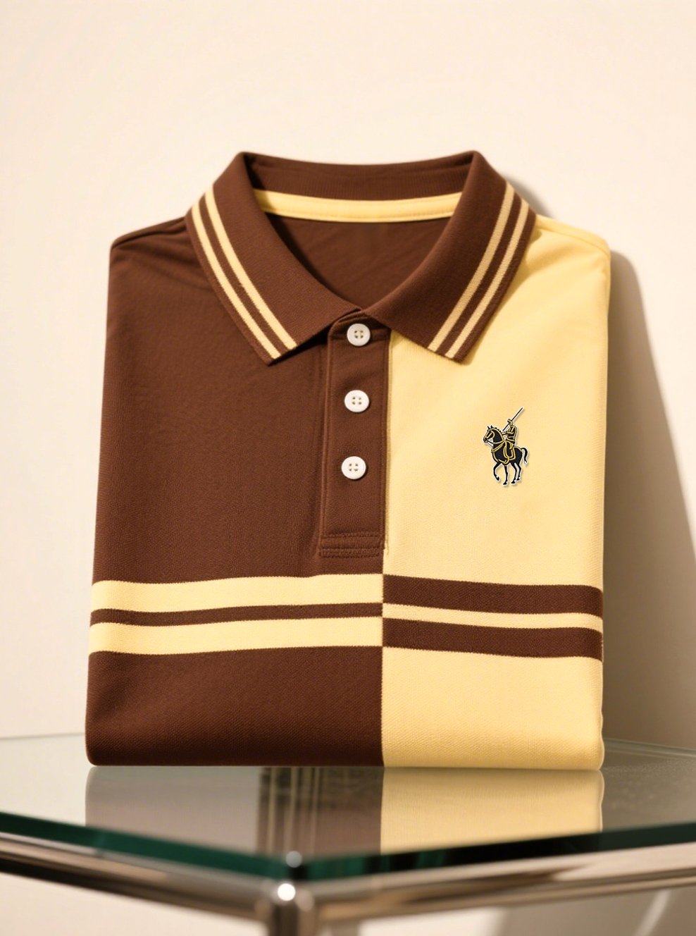 Men's Business Casual Button Short Sleeve Polo Shirt
