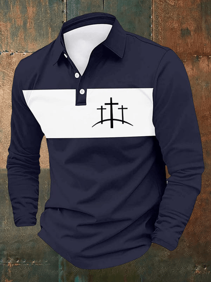 Men's Faith Printed Casual Polo Shirt