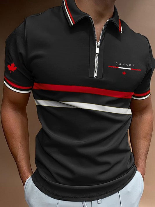 Men's Canadian business short-sleeved polo shirt