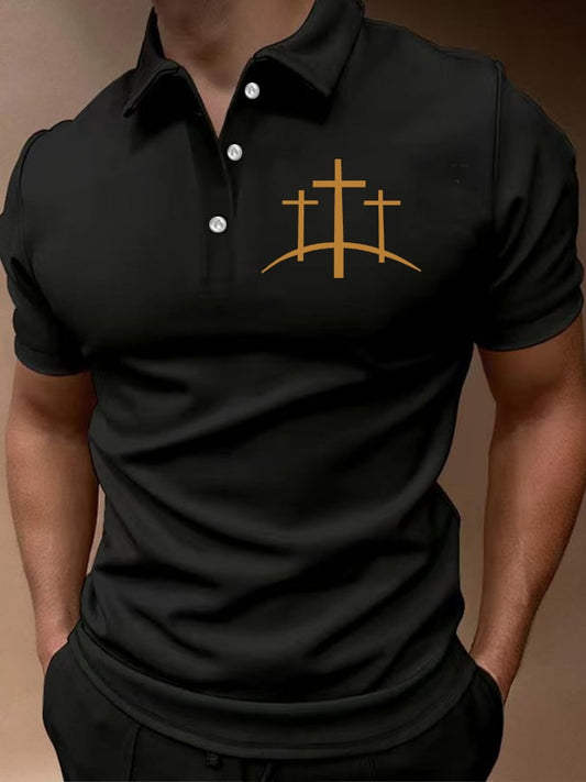 Men's Faith Printed Casual Polo Shirt
