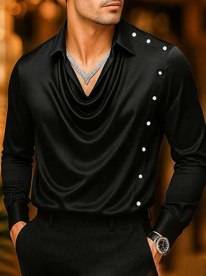 Men's Business Casual Satin Shirt