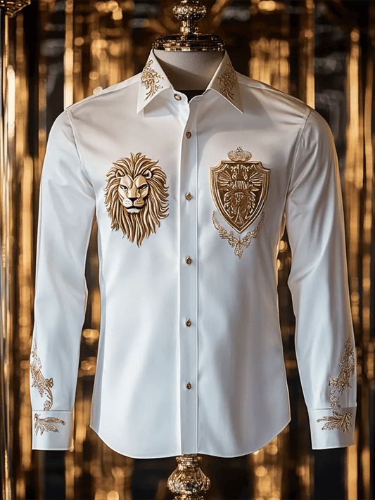 Men's Satin Luxe Long Sleeve Button Down Shirt