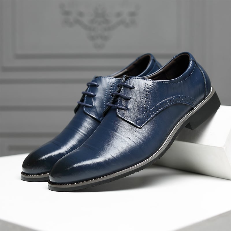 Men's Versatile Toe Toe Glossy Business Casual Leather Shoes