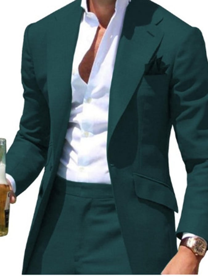 Men's Business Double Breasted Side Suit Two-Piece Suit