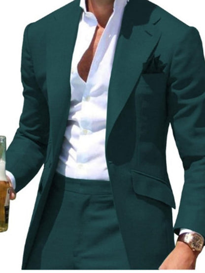 Men's Business Double Breasted Side Suit Two-Piece Suit