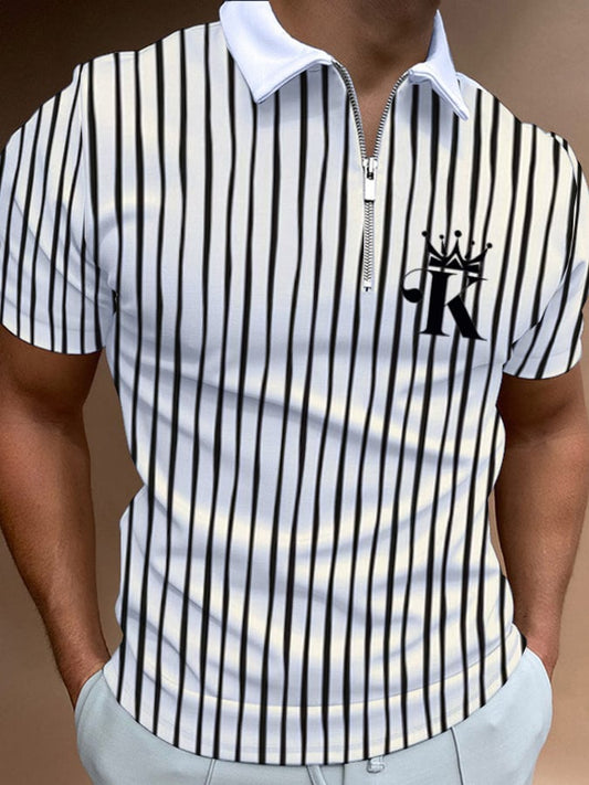 Casual Men'S Zipper Polo