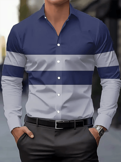 Men's Striped Business Casual Shirt