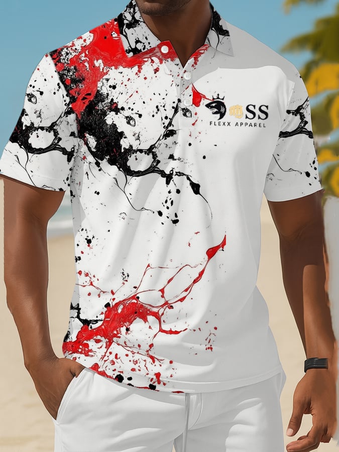 Men's Classic Business Old Money Button Short Sleeve Polo Shirt