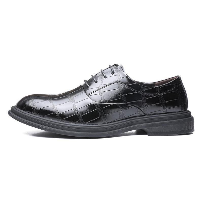 Men's Comfortable British Business Lace-Up Stone Leather Shoes