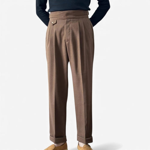 British high-waist old money trousers