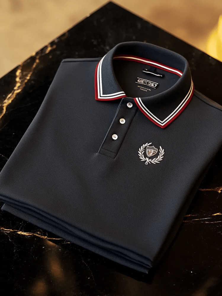 Men's Vintage Business Long Sleeve Polo Shirt