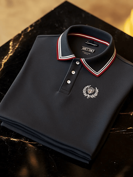 Men's Vintage Business Long Sleeve Polo Shirt