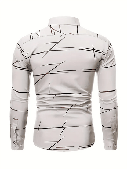 Men's Geometric Business Casual Shirt