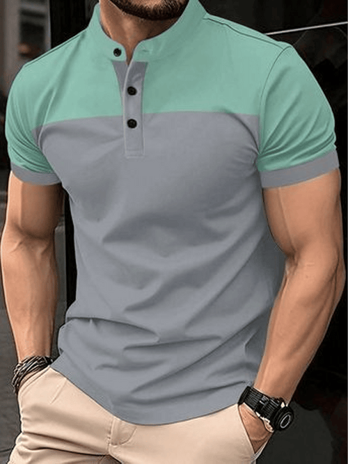 Men's Outdoor Western Bullhead Short Sleeve Henley T-Shirt