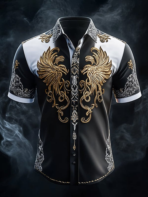 Men's Retro Viking Graphic Short Sleeve Shirt