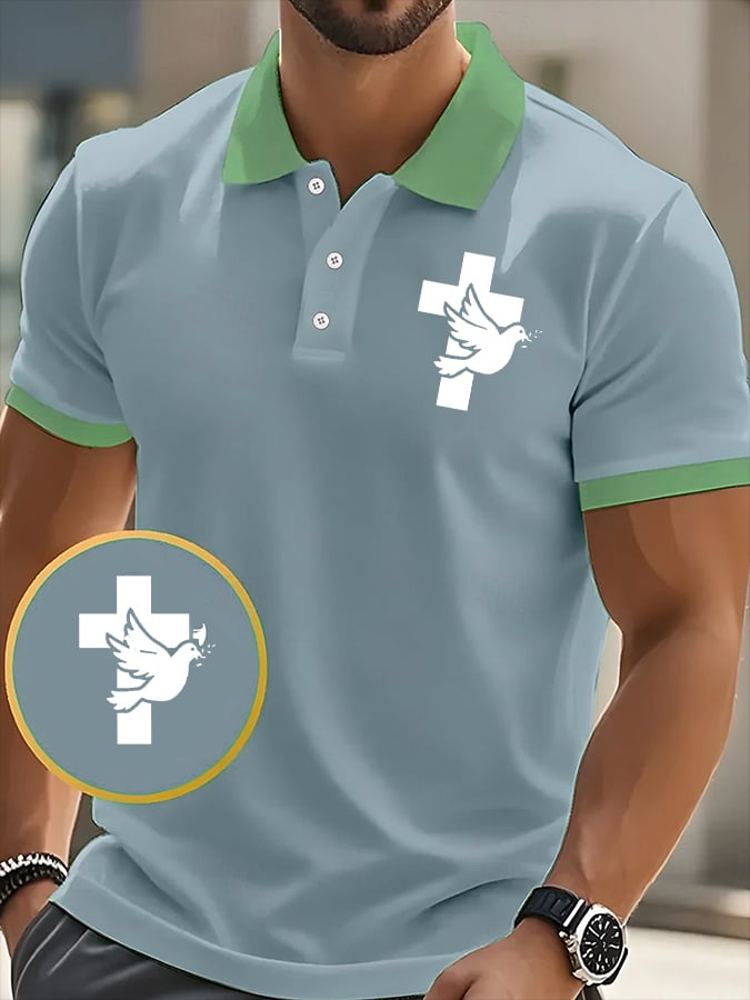 Men's Faith Printed Casual Polo Shirt