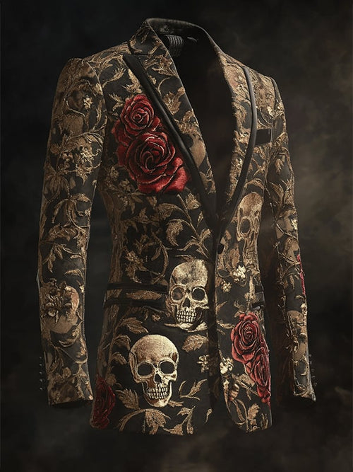 Men's Luxury Casual Business Skull Blazer