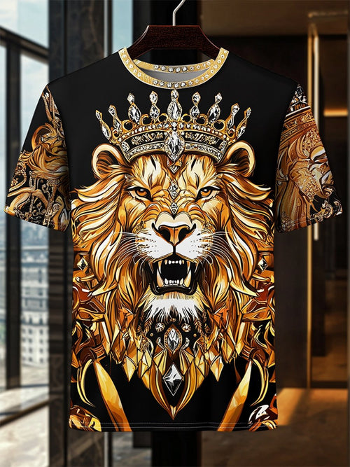 Men's Business Luxury Printed  Cotton Short Sleeve T-Shirt