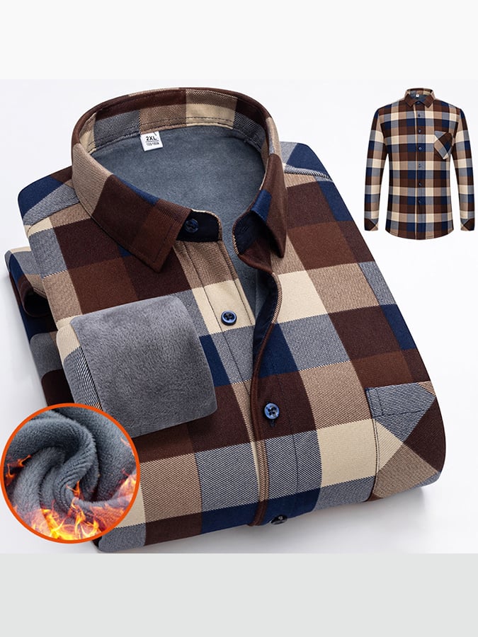 Men's Business Velvet Check Shirt