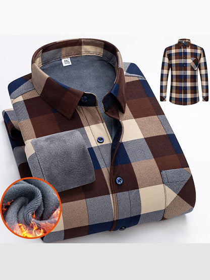 Men's Business Velvet Check Shirt