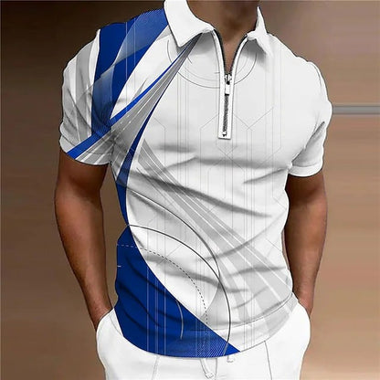 Men's Contrast Print Casual Versatile Polo Shirt