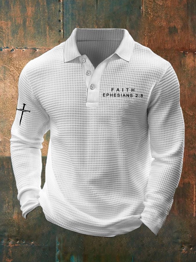 Men's Faith Printed Waffle Casual Shirt