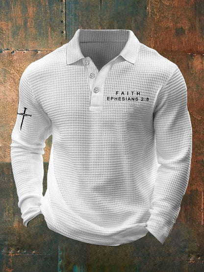 Men's Faith Printed Waffle Casual Shirt