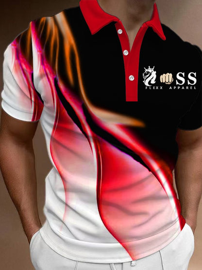 Men's Fashion Casual Printed Polo Shirt