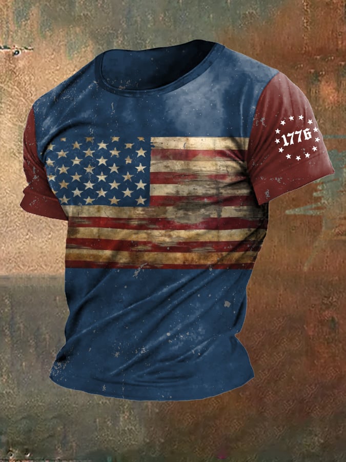 Men's Independence Day Printed Casual T-shirt