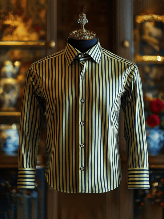 Men's Elegant Romantic Striped Long Sleeve Shirt