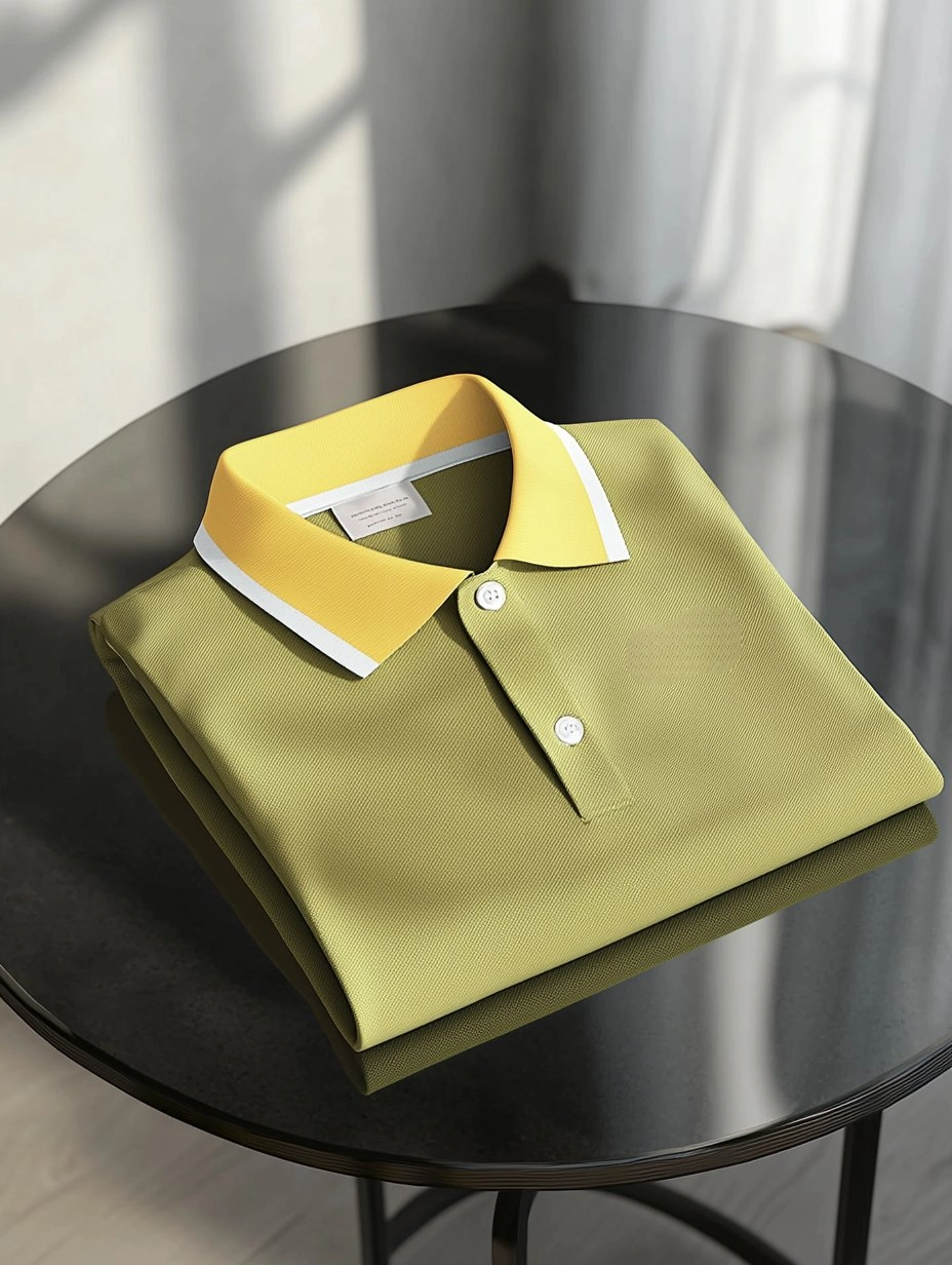 Men's Business Casual Embroidered   Button Short Sleeve Polo Shirt