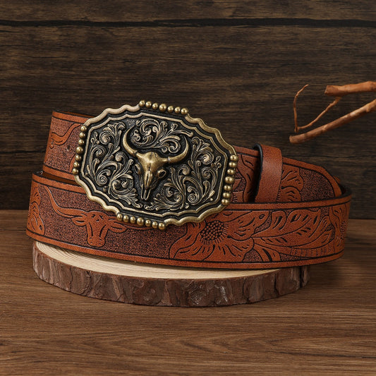 Trendy Retro Men’s Western Denim Belt