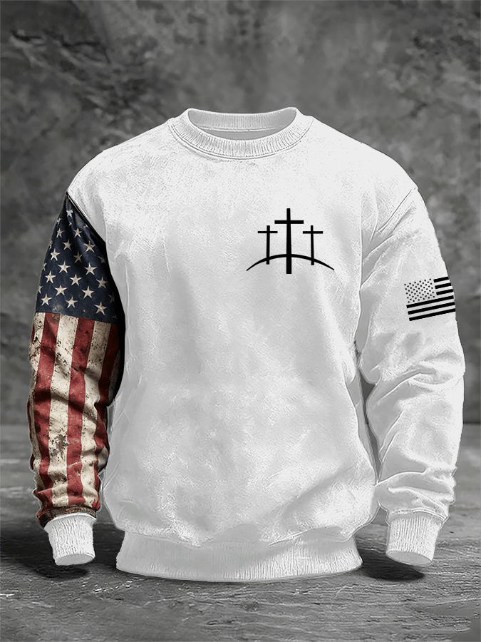 Men's Faith Print Crew Neck Sweatshirt