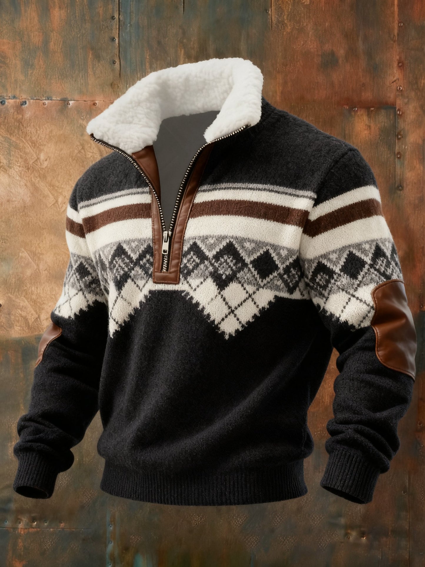 Men's Retro Print Casual Sweatshirt