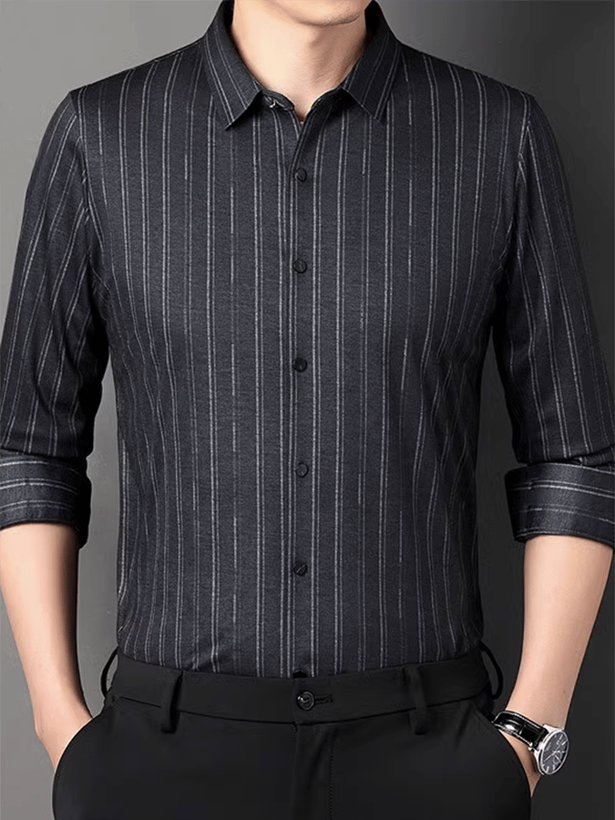 Men's Striped Business Casual Shirt