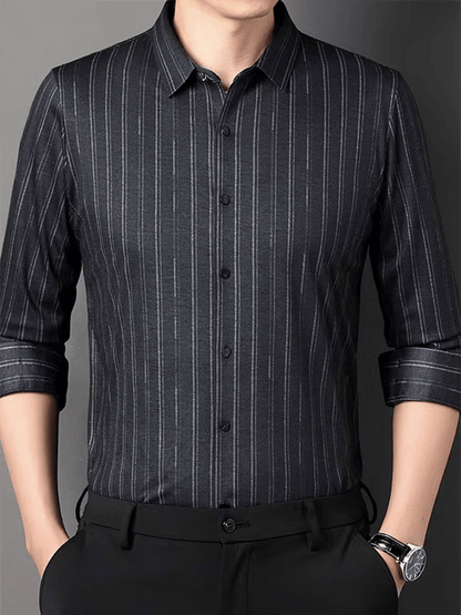 Men's Striped Business Casual Shirt