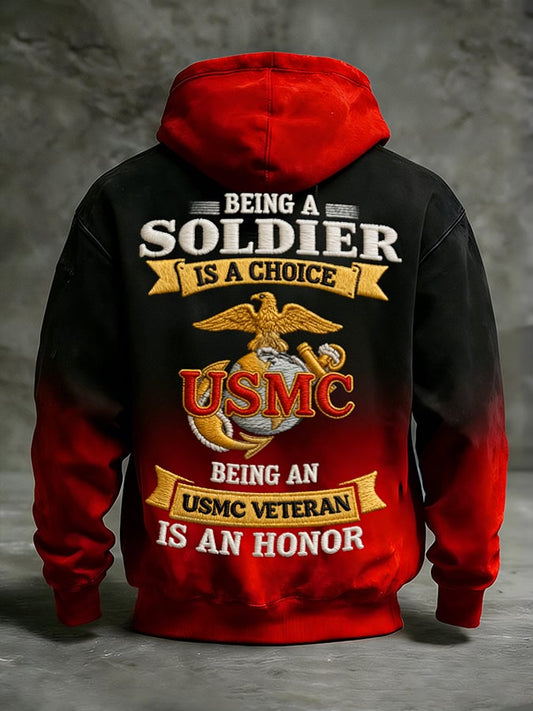 Men's winter patriotic hooded sweatshirt