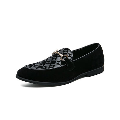 Fashion Casual Geometric Frosted Mens Loafer Shoes