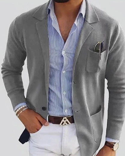 Men's Spring/Summer Solid Color Casual Suit