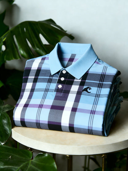 Slim Fit Men's Surfer Plaid Polo Shirt