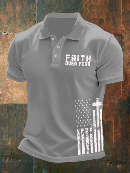 Men's Casual Contrast Color Faith Polo