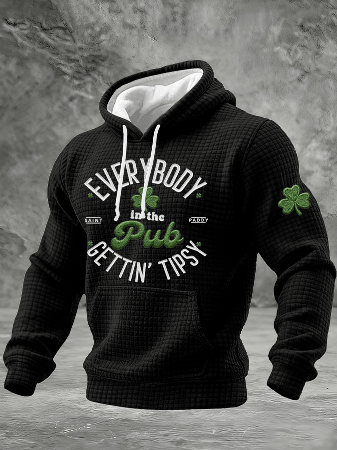 Men's St. Patrick's Day Print Checkered Hoodie