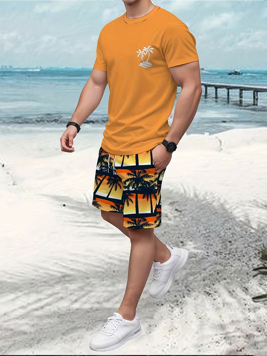 2026 Men's Short-Sleeved T-Shirt and Shorts Set