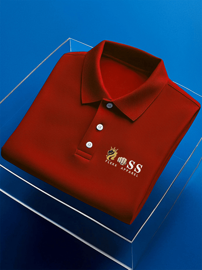 Men's Business Casual Printed Short Sleeve Polo Shirt