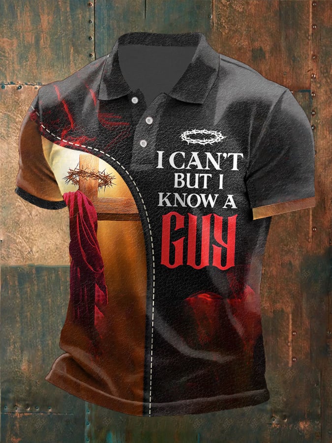 Men's Casual Christian Faith Printed Polo Shirt