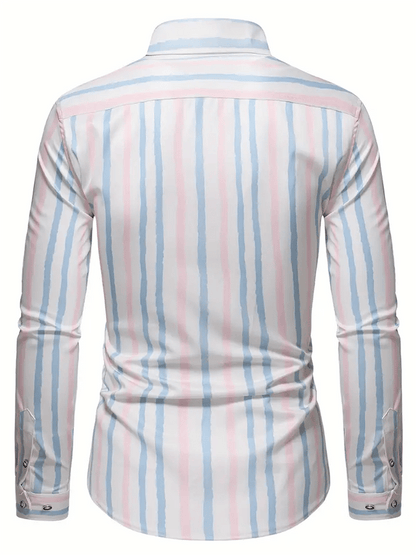 Men's Striped Business Casual Shirt