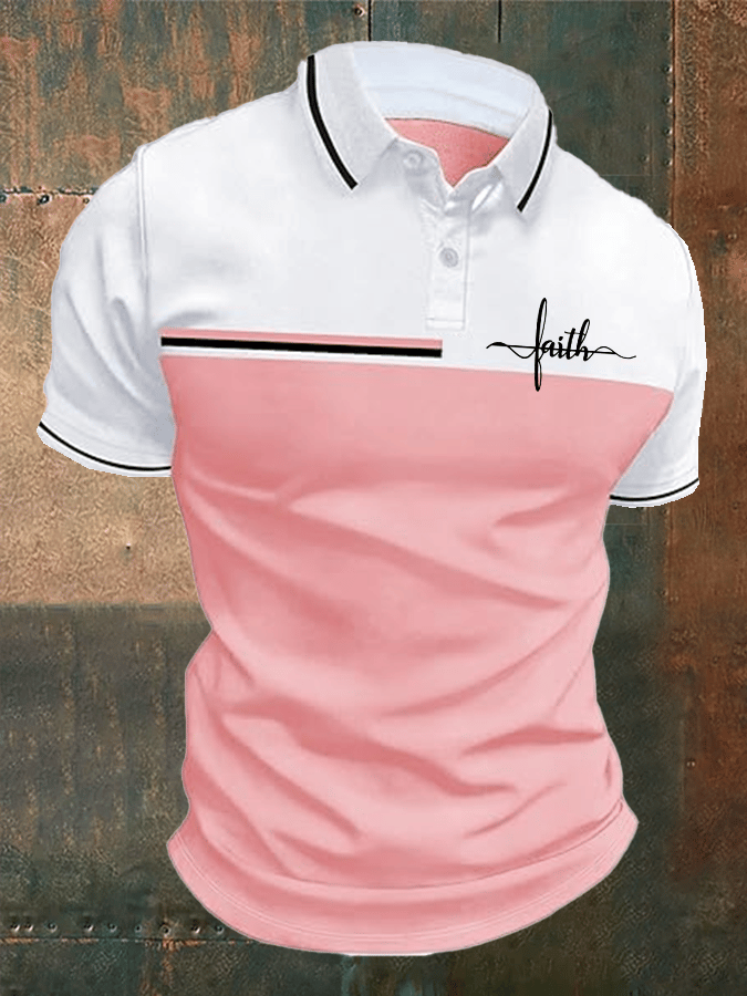 Men's Faith Printed Casual Polo Shirt
