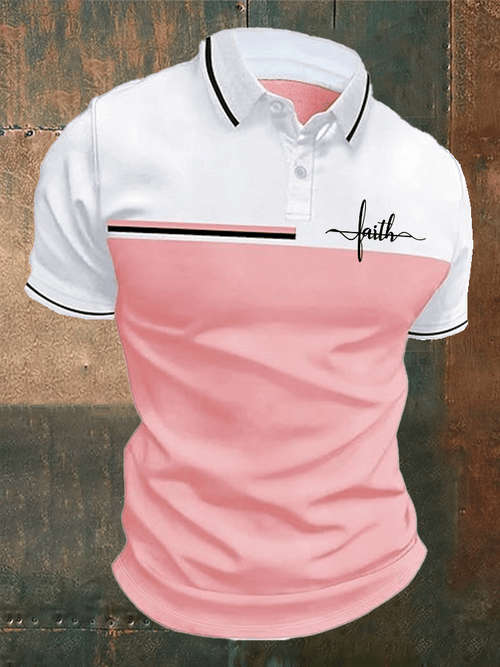 Men's Faith Printed Casual Polo Shirt