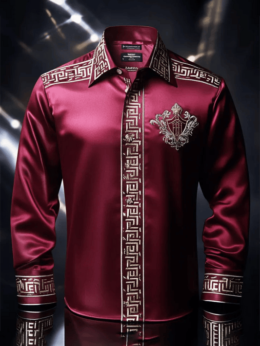 Men's Satin Luxe Long Sleeve Button Down Shirt